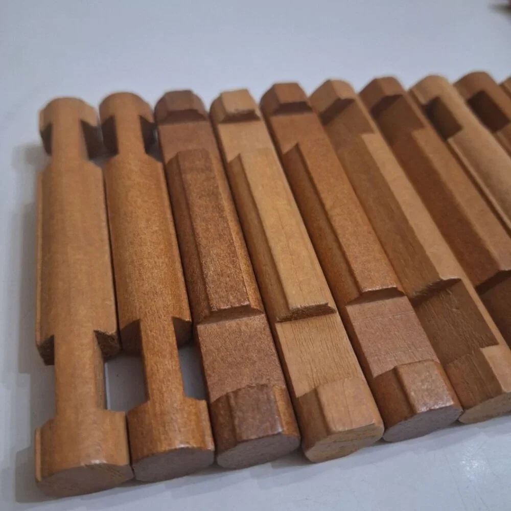 Lincoln Logs Wooden Round‎ Replacement Pieces 2 Notch 4.5 Inch Short Light Brown